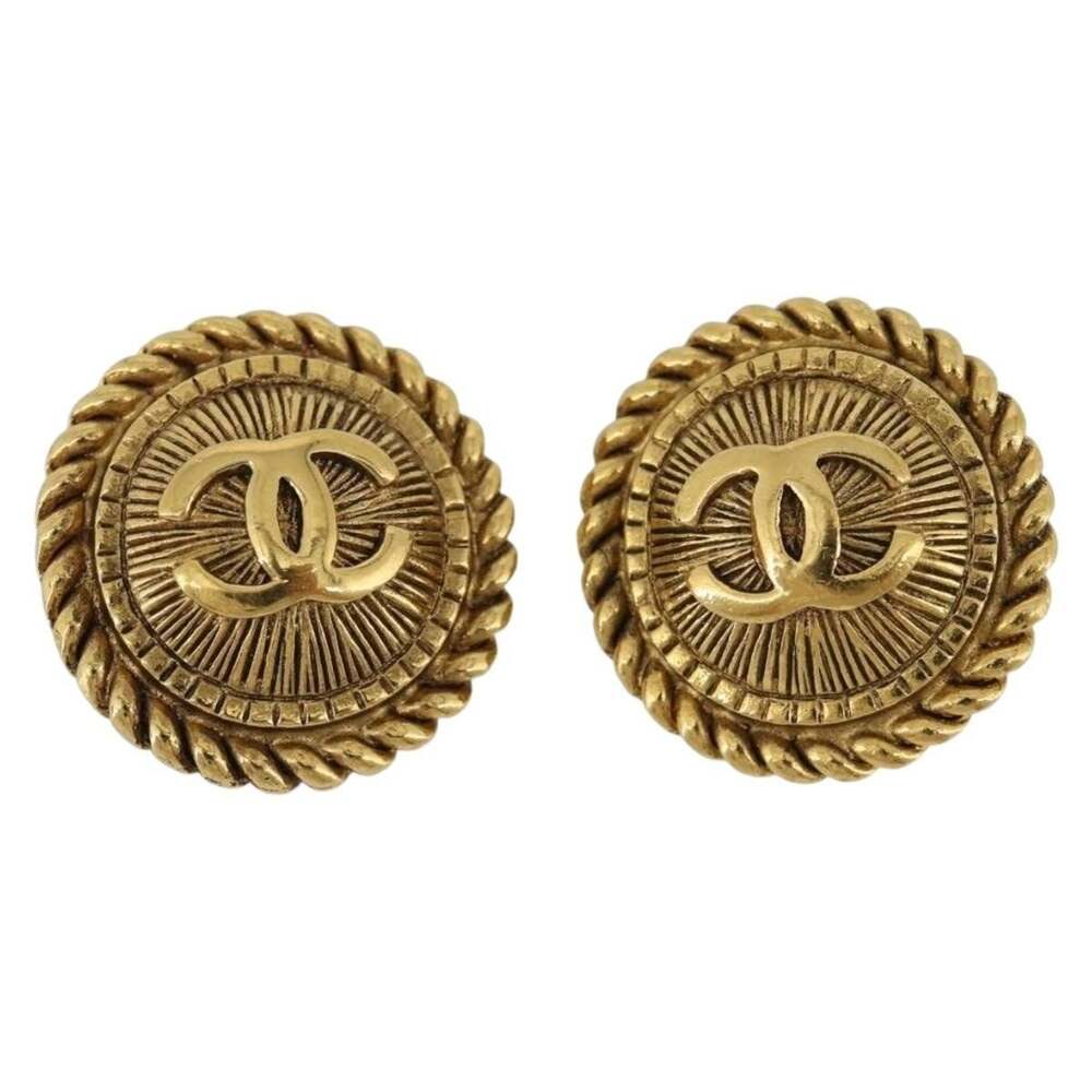 Chanel CC Logo Earring Gold